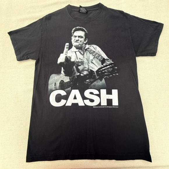 Zion Rootswear Other - Vintage 2009 Johnny Cash Zion Middle Finger Graphic T-Shirt Black Mens M